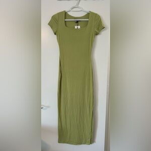 Olive Green Bodycon Sleeveless Maxi Dress